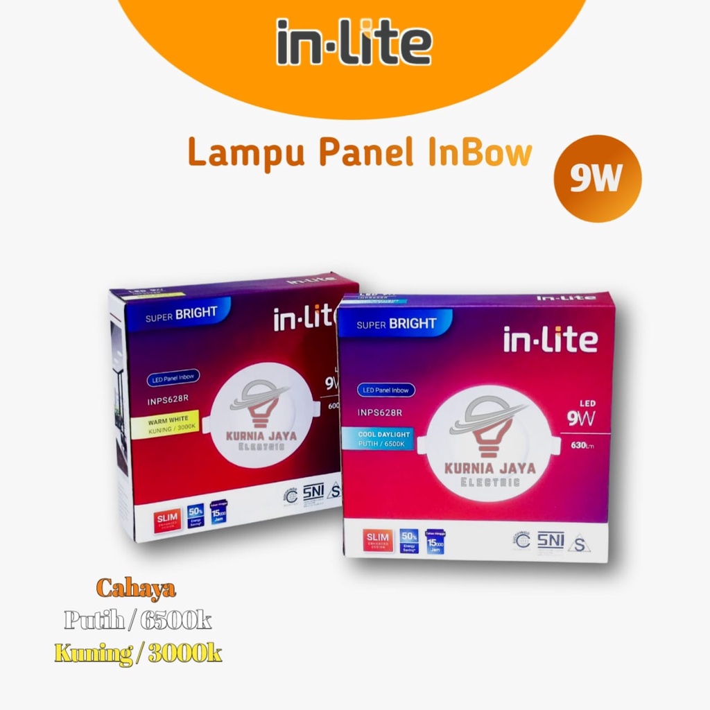 INLITE Downlight Panel Light LED Inbow 9W Bulat INPS628R