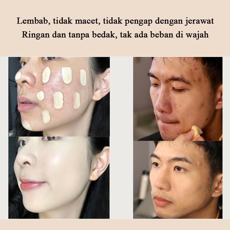 Liquid foundation BB cream Makeup face 40G Whitening Moisturizing cream Memutihkan kulit secara instan Alas bedak yang ramah kulit Riasan tahan lama 100% asli, asli【COD】【BPOM】