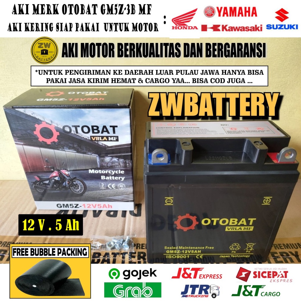 Jual Aki Motor Shogun 110, Smash 110, Tornado, Satria Lumba GM5Z-3B