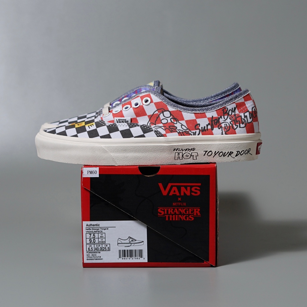 VANS AUTHENTIC X STRANGER THINGS &quot;SUFFER BOYS PIZZA&quot; ORIGINAL 100%