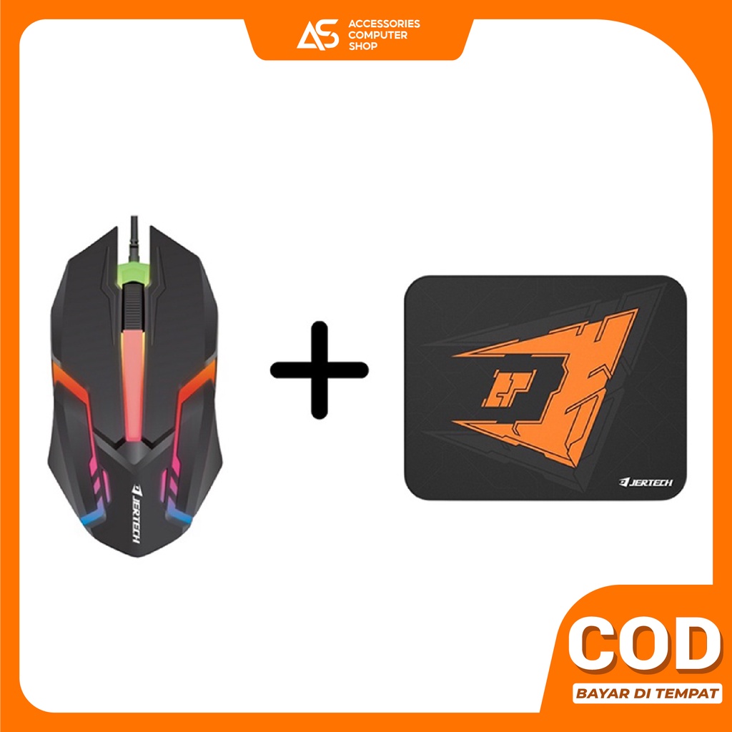 Paket Bundle Mouse Gaming M200 Plus Mousepad MP32 Lampu LED RGB