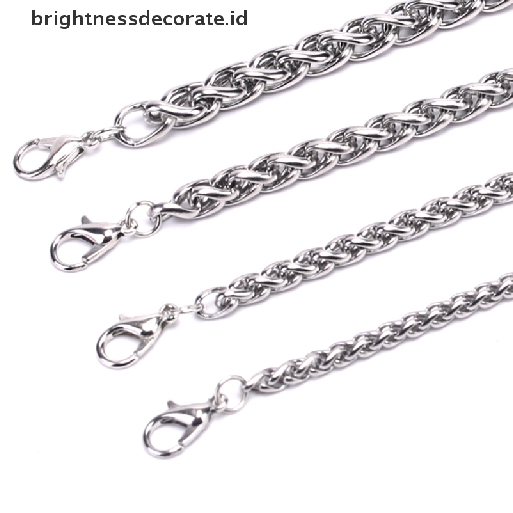 [Birth] Perak Pria Stainless Steel Rantai Link Gelang Tangan Bangle Perhiasan Punk [ID]