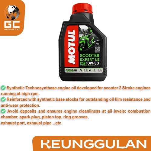 Motul Oli Mesin Scooter Expert LE 10W-30 JASO MB API SM 4 Tak 800ml