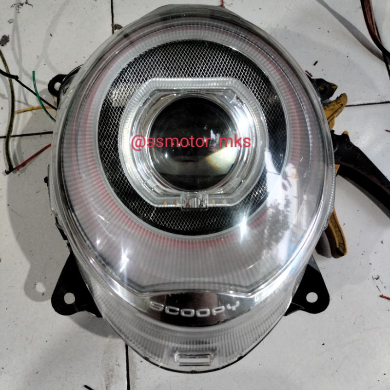 Jual Headlamp Custom Projie Biled Aes Wst Honda Scoopy New 2021 2022 2023 Lengkap Dengan Saklar