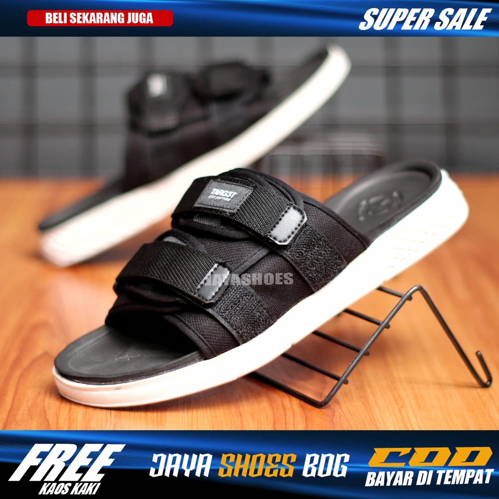 BURIN Sandal Kasual Slop Pria Sendal Slide Pria Hitam Original Distro Simple Trendy Kekinian