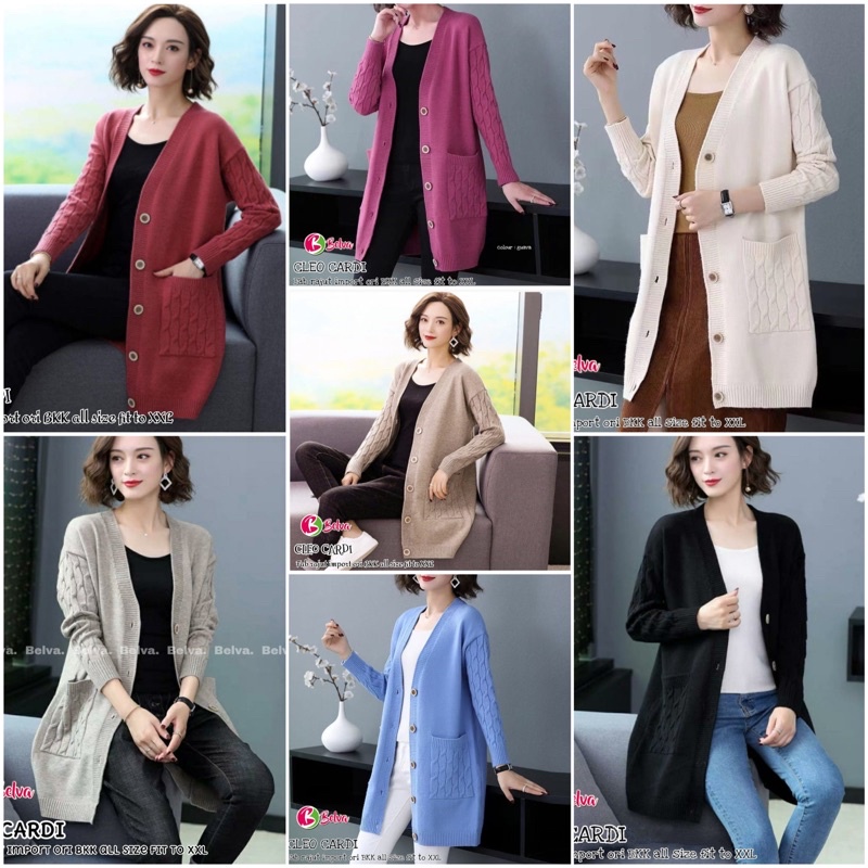 (RESTOCK CLEO) CLEO / LEVI / WINSE / LOTUS LONG CARDY RAJUT IMPORT KOREAN STYLE BY MC