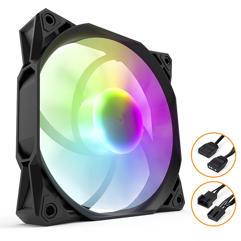 darkFlash S101 ARGB Fan - Hitam, 1 FAN Black / White