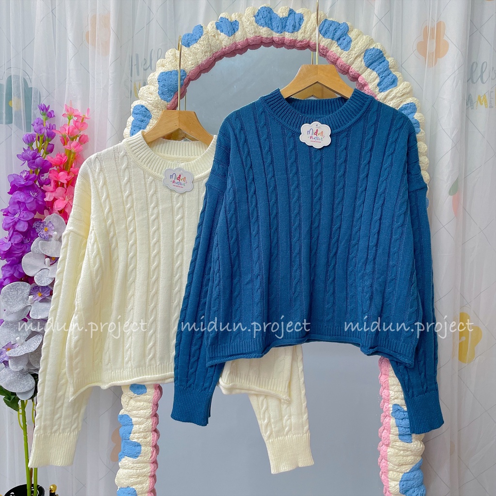 ARSYLA CABLE CROP KNIT | ONESET RAJUT CABLE PREMIUM