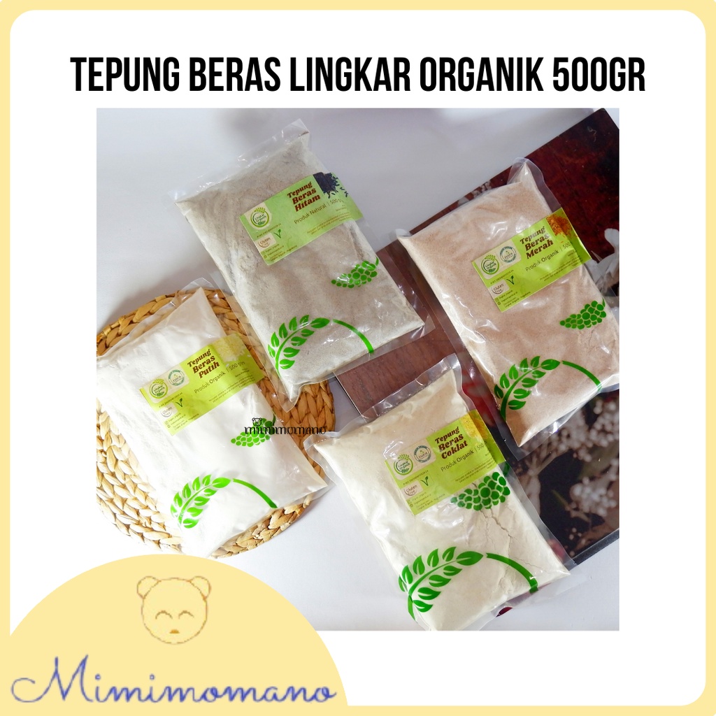 

Tepung Beras Merah/Beras Coklat/Beras Hitam/Beras Putih Organik Lingkar Organik