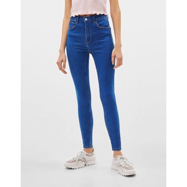 Bershak* high waist super skinny denim jeans