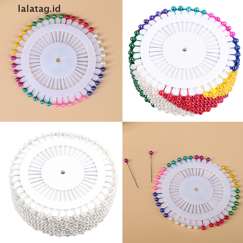 [lalatag] 480pcs Dressmaking Jahit Pin Lurus Kepala Bulat Warna Mutiara Korsase [ID]