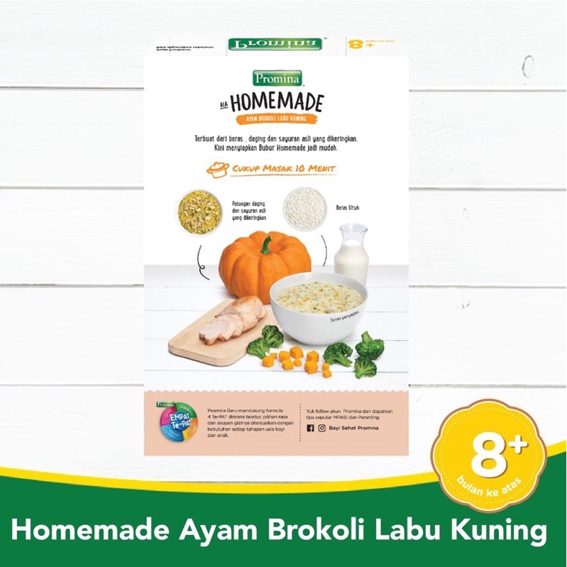 PROMINA HOMEMADE 100gr 8+ / MPASI HOMEMADE / MPASI 8+ / PROMINA HOMEMADE SALMON KENTANG WORTEL / PROMINA HOMEMADE AYAM BROKOLI LABU KUNING