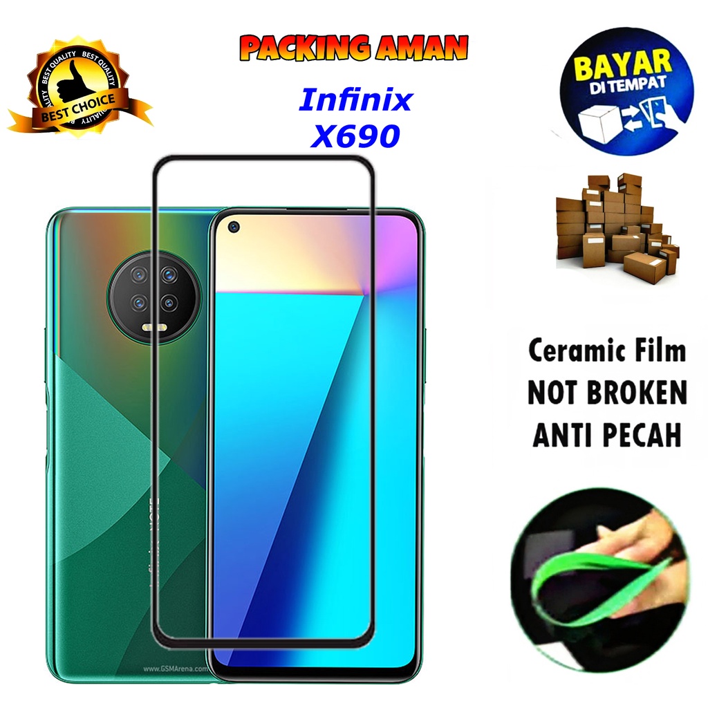 Tempered Glass Infinix X690 FULL COVER FULL SCREEN Ceramic Film Anti Gores