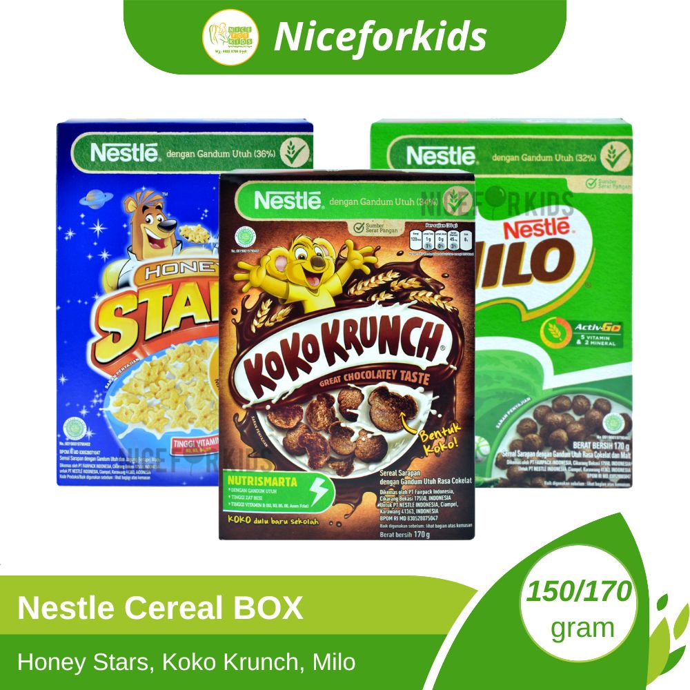 Nestle Sereal Kemasan Box Honey Stars 150gr / Koko Krunch 150gr / Milo 170gr