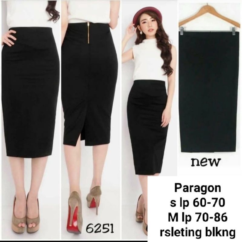 Rok span hitam s m l paragon variasi mote