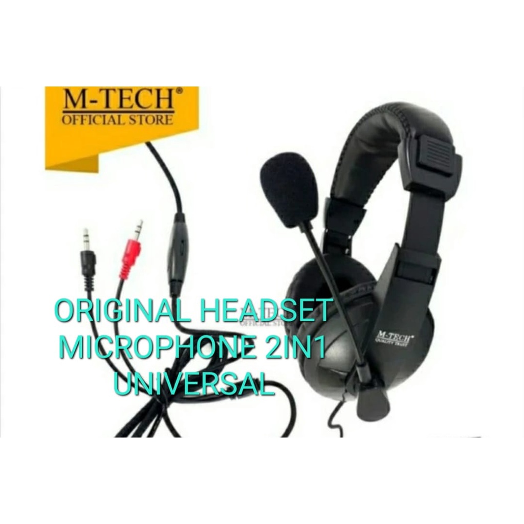 J461 ORIGINAL HEADPHONE MICROPHONE HANDPHONE KOMPUTER 2IN1HEADSET MEETING ONLINE VIDEO CALL GAME UNI