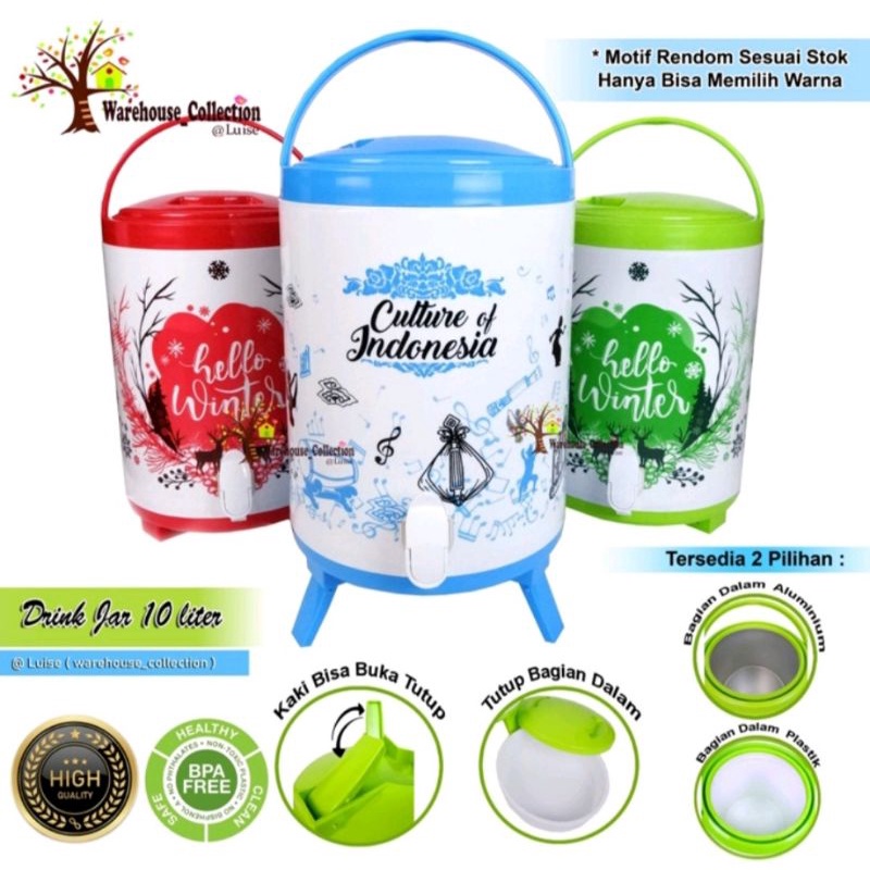 Drink Jar Roma 10 Liter / Drink Jar Global Eagle Termos Panas & Dingin