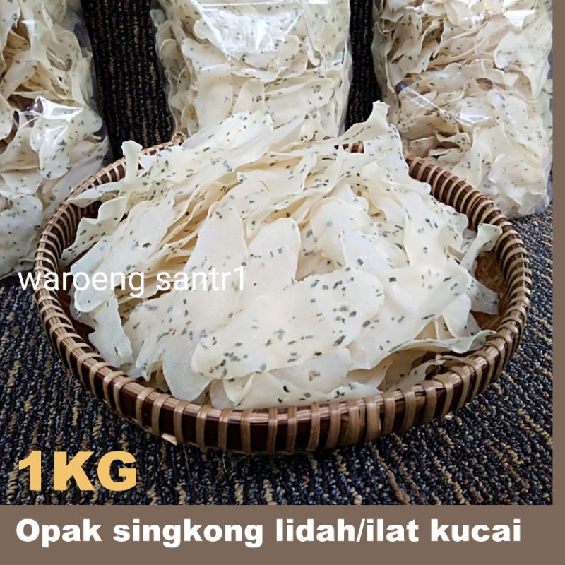 

Opak singkong lidah ilat kucai wonosobo mentah tipis renyah siap goreng 1kg