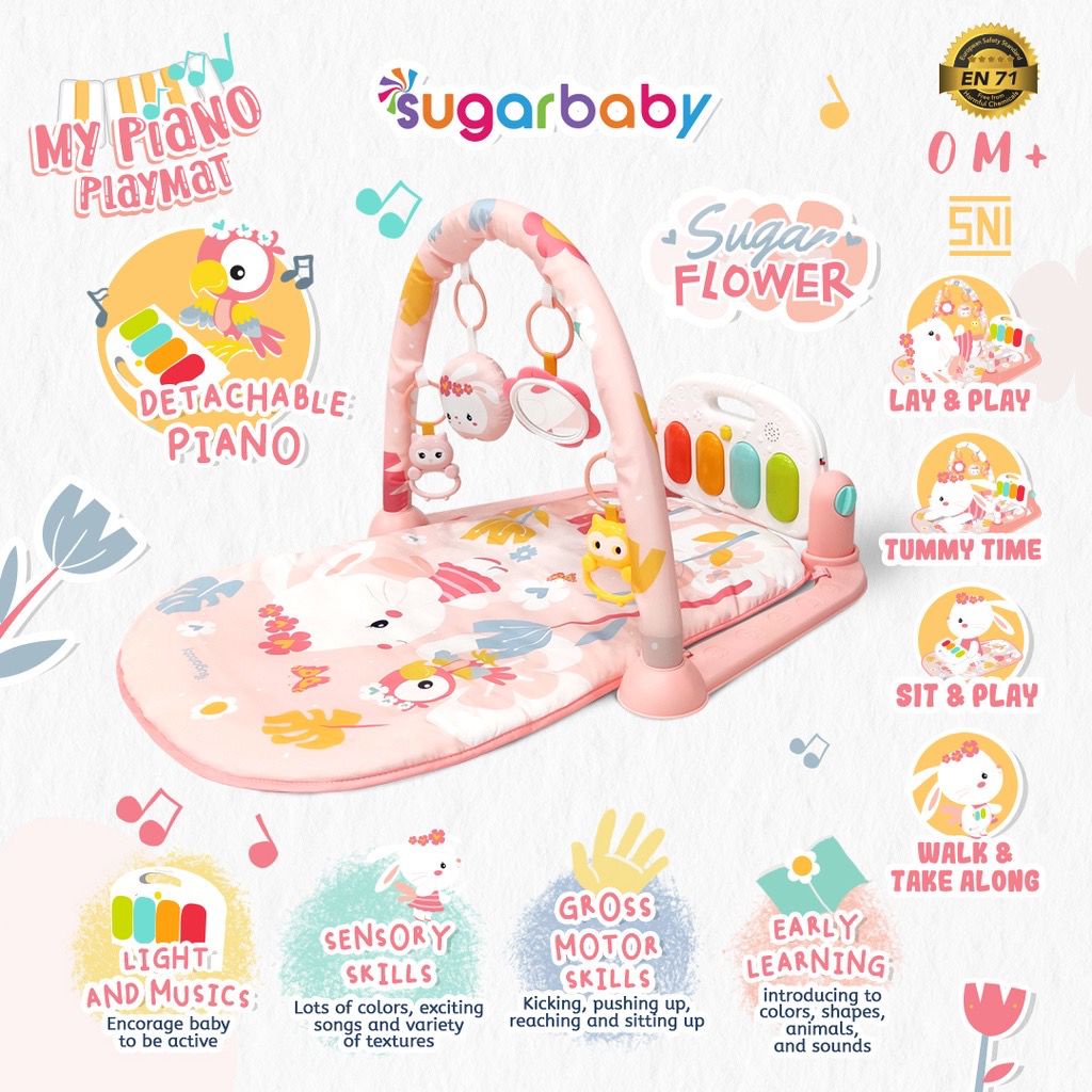 [FREE BUBBLE WRAP] Sugar Baby My Piano Playmat / Playmat Playgym Bayi Sugar Baby with Projector