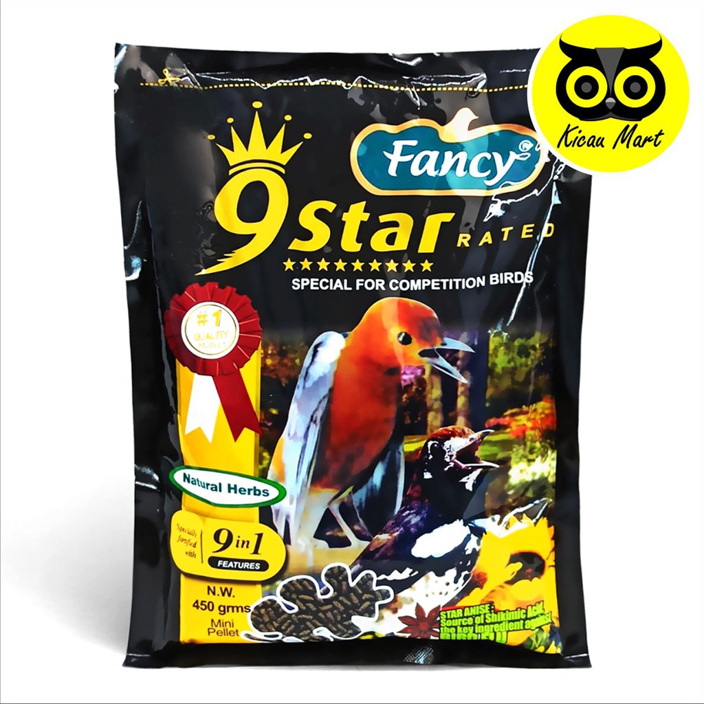 PAKAN MAKANAN HARIAN BURUNG MURAI KACER ANIS CUCAK DLL VOER PUR FANCY 9 STAR HERBAL PFSSHIR