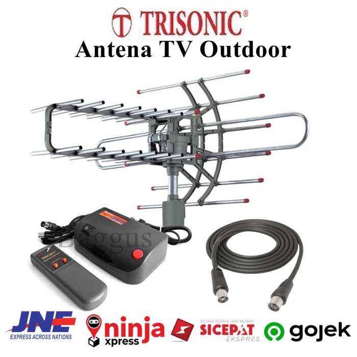 Tv Antena Remote + Booster + Kabel 10 M Antena Tv Digital Remot Outdoor