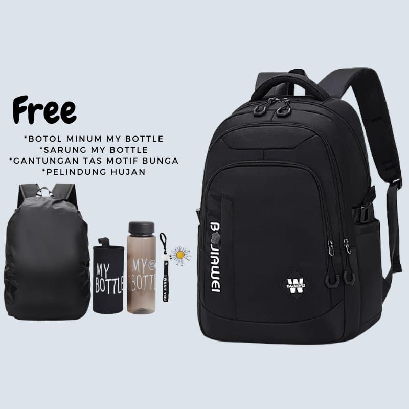 Tas Sekolah Anak Perempuan / Laki-laki Backpack Wanita Free Gantungan Kunci Dan My Bottle ( COD ) Bisa Bayar Ditempat