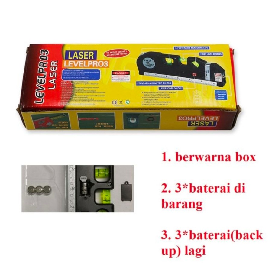 Fixit Level Pro 3 Penggaris Laser Waterpass level pro3