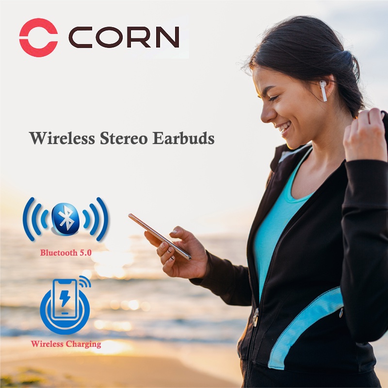 CORN EB015Pro Earphone Bluetooth 5.0 Nirkabel Wireless Earbud True Wireless Stereo Earbuds Original Resmi Headset Android IOS (Gratis Casing)