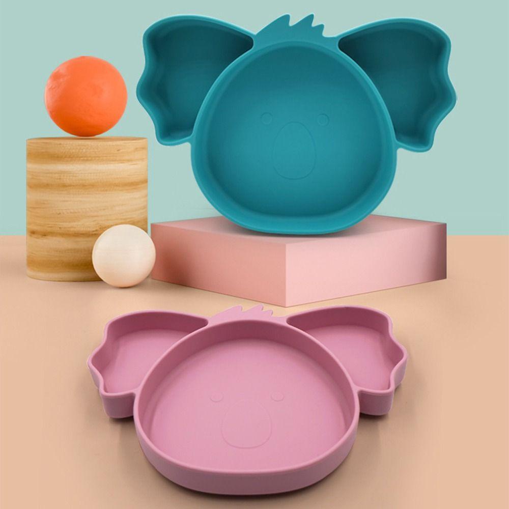 Solighter Silicone Plate Household Storage Tray Balita Tatakan Makan Anak Piring Mangkok