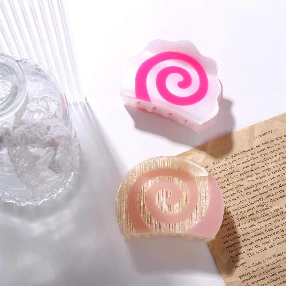 Agustina Acetic Acid Hair Claw Setengah Lingkaran Retro Spiral Hair Claw Daily Fashion Design Manis Gaya Korea Klip Rambut