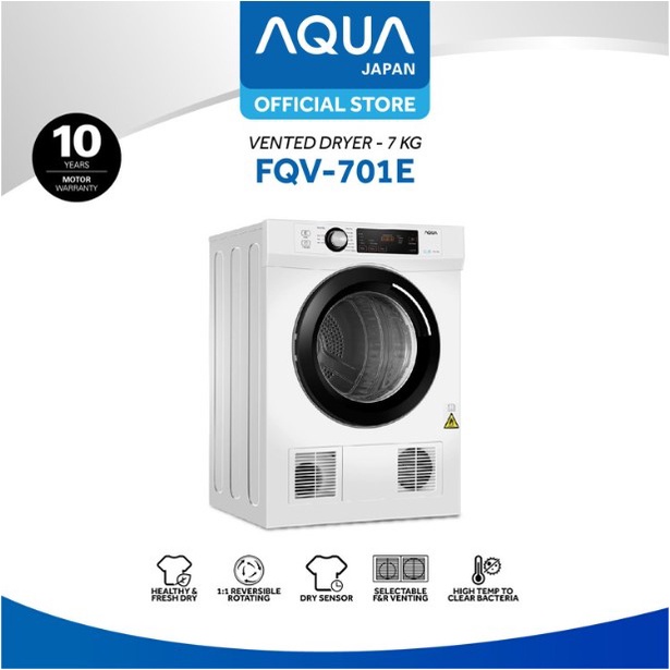 AQUA Dryer Mesin Pengering Pakaian 7Kg Front Loading FQV 701E FQV 701 FQV701
