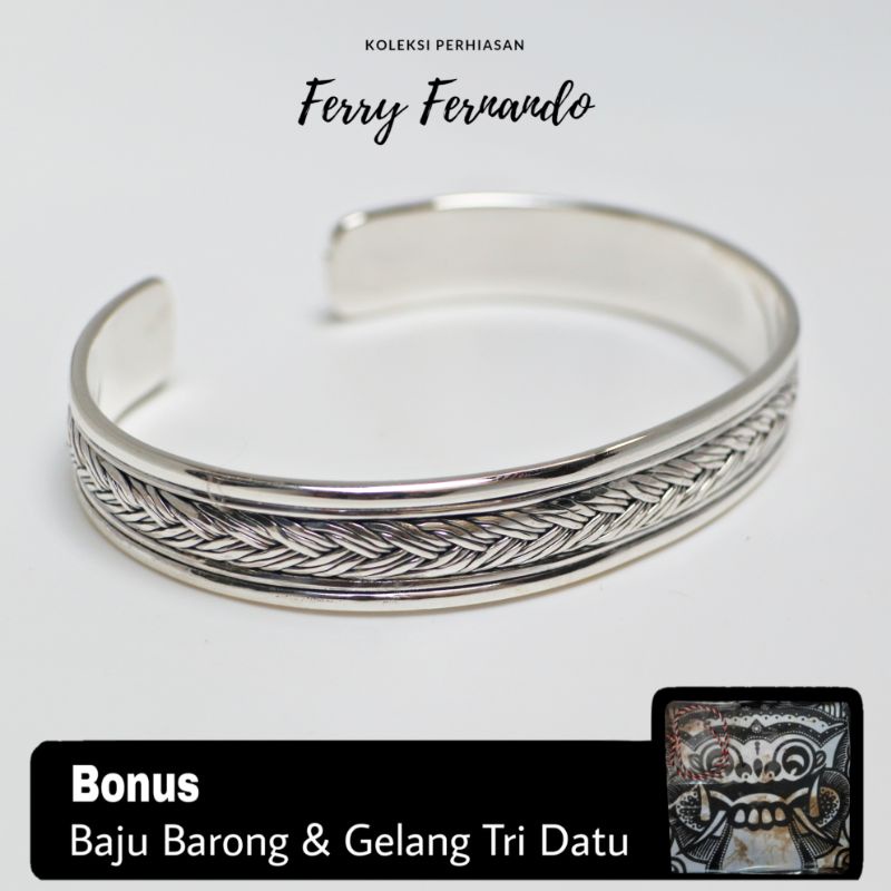 Gelang Pria Artistik Perak Asli 925 Gt.19