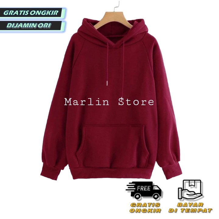 Sweater Hoodie Pria Wanita Oversize Polos Cocok Buat Laki Laki Dan Perempuan