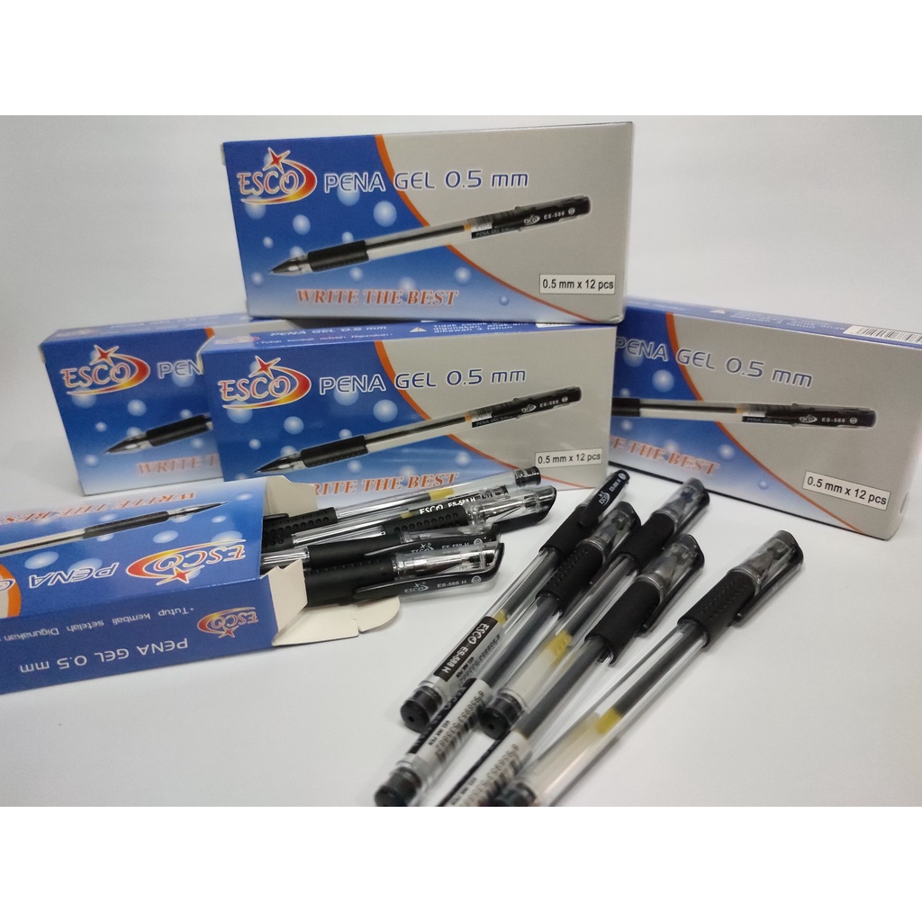 ESCO Pen Gel ES-588 1 Box Isi 12 pcs