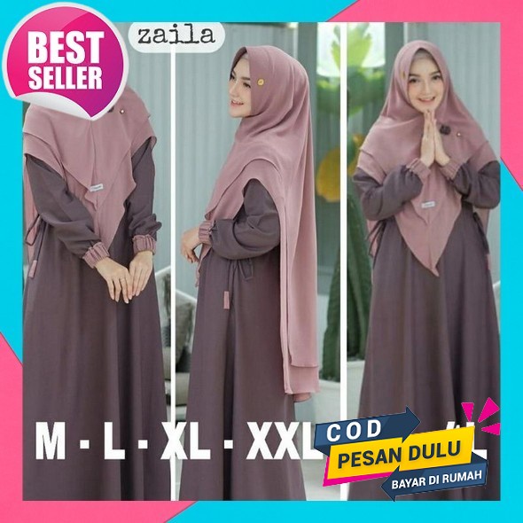 Aretha Terbaru Rabiya Syari Set Khimar Gamis Plus Hijab / Gamis Syar'I / Gamis Syari Set Jilbab / Ga