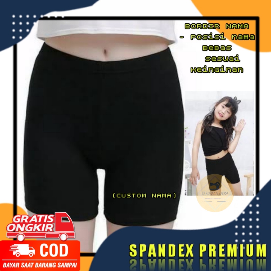 SHORT ANAK BORDIR NAMA TK-SD-SMP BISA PILIH WARNA - CELANA PENDEK / SHORT ANAK PEREMPUAN
