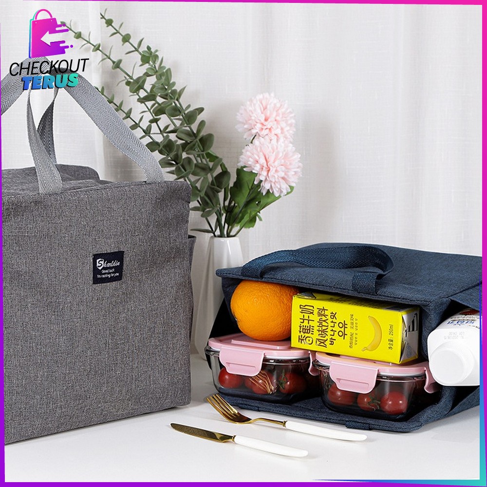 CT T43 Tas Bekal Lunch Cooler Bag Box Anti Air Tote Bag Tas Kotak Makanan Alumunium Foil Lunch Bag Import