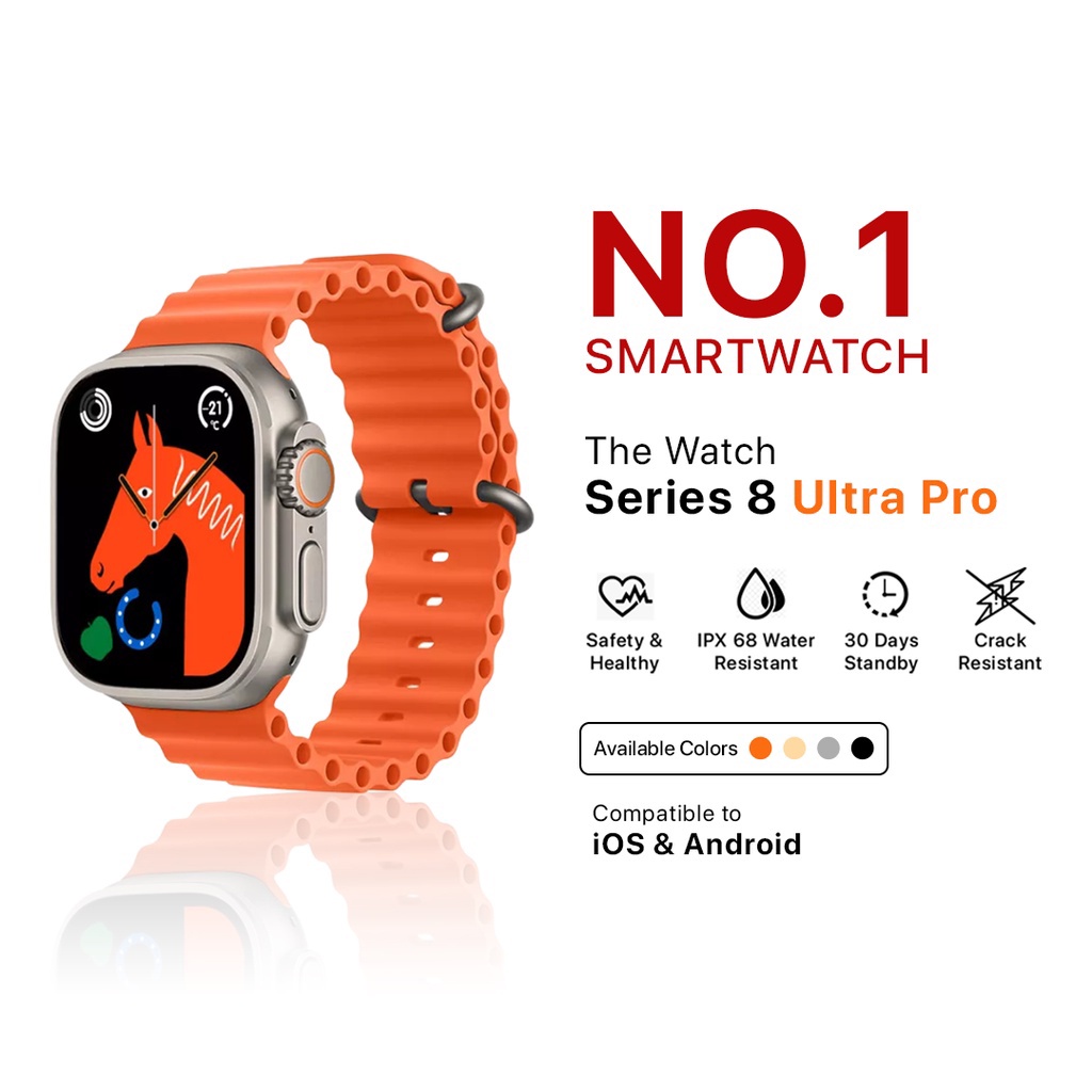 2023 S8 Max Series8 Ultra GPS 49MM Smart Watch Men IP68  Water Dust Resistant Waterproof NFC-Full Touch Screen Phone Call Wireless Charge-iWatch Series 8 Pro Max for IOS Android by Pods Indonesia 2.05 inch TFT Screen 360mAh NFC Women Smatwatch DT8 ULTRA