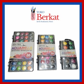 V-TEC Watercolor Cake Set Aquarelle / Cat Air Set 12 24 36 Warna