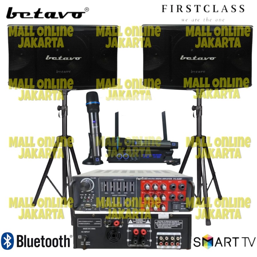 Paket speaker karaoke betavo 10 inch sound system wireless bluetooth