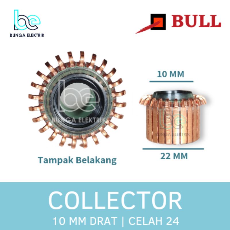 BULL COLLECTOR PLANER N1900 CELAH 24 AS 10 MM KOLEKTOR ARMATURE ANGKER MESIN PLANER