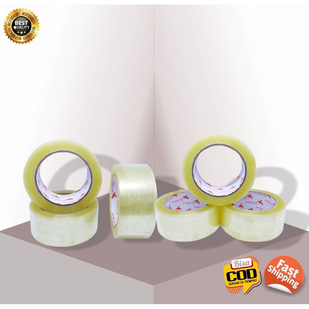 

Lakban OPP Bening Isolasi Transparan Besar 2 Inci 2Inch 45mm 100 Yard 90 100 Meter Duct Tape Murah Packing Online Shop