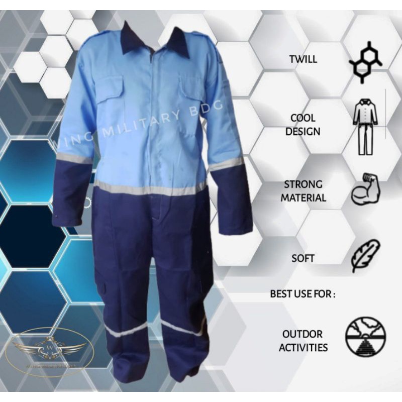 werpak safety two tone coverall two tone termurah