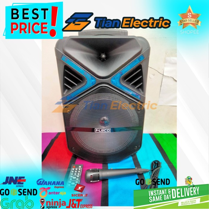 FLECO F-1018 Multimedia Speaker Portable 1000W ORIGINAL.