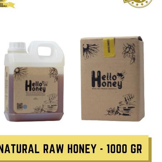 

➫ Hello honey 1kg (Manis) | Murni Asli Natural Raw Honey | Hutan Baduy Khas Uray Original 100% ◌