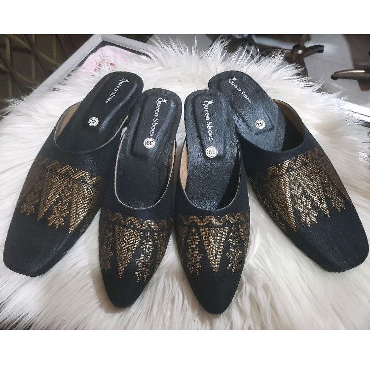 sendal pengantin / sendal kain songket pengantin / sendal pasangan pengantin / caopel pengantin