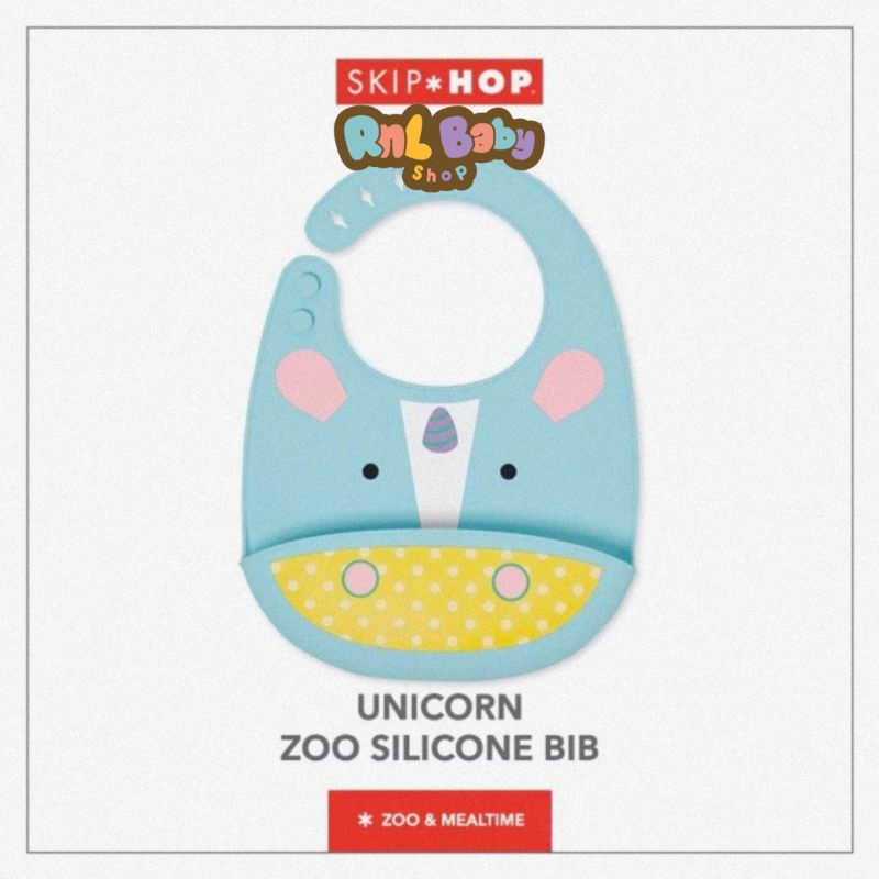 Skip Hop Zoo Silicone Bib - Celemek Makan Bayi &amp; Anak