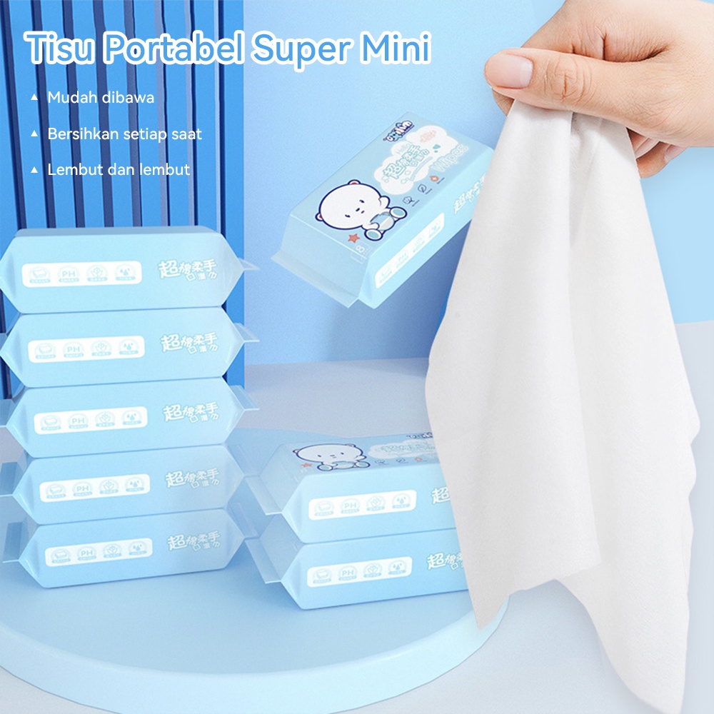 Lakhu 8pcs/pack tisu basah mini / Tissue Karakter /tissue basah bayi