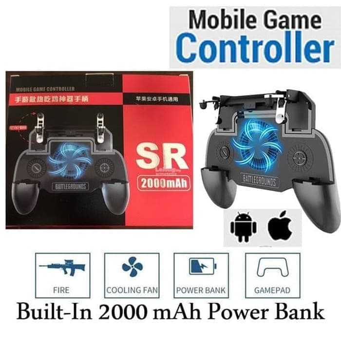 GAMEPAD SR 4IN1 PUBG FF L1 R1 PLUS POWERBANK KIPAS