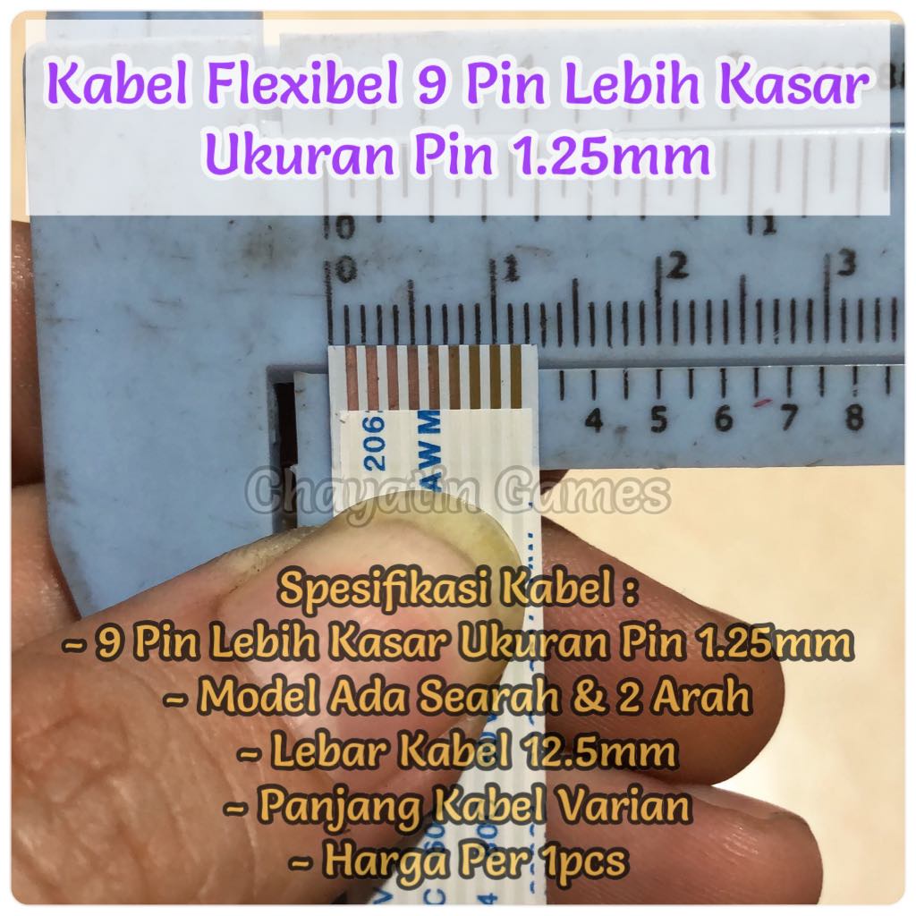 Kabel Flexibel 9 Pin Lebih Kasar Model &amp; Panjang Varian Jarak 1.25mm